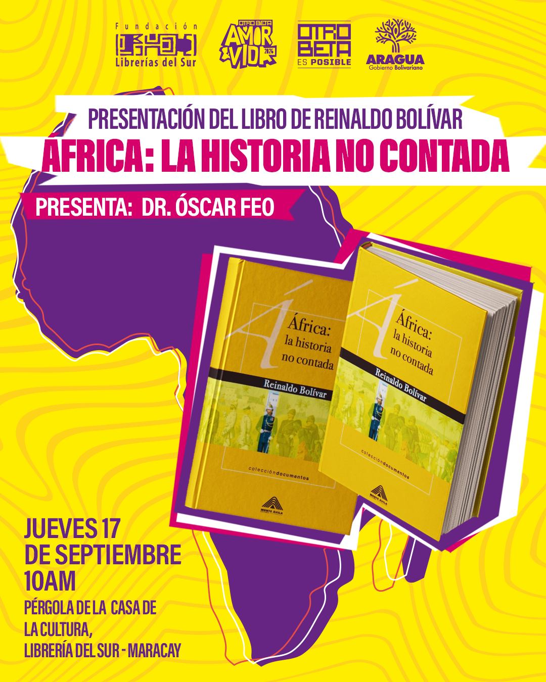 mocupk del libro Africa: la historia no contada sobre una representación del continente africano en un diseño de colores de alto constraste